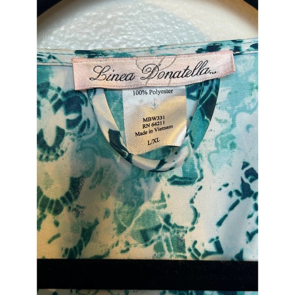 Vintage Linea Dontella Green Blur Floral Robe Lightweight L/XL - Picture 4 of 8